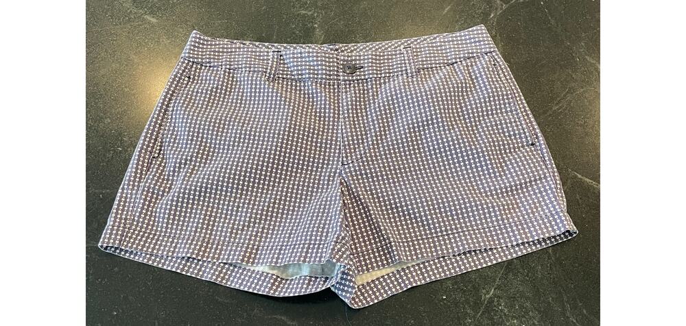 Gap Dark purple and white check pattern stretch shorts 10 ladies